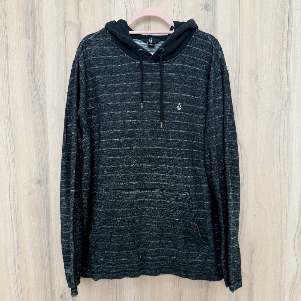 Volcom Black Striped Hoodie Shirt